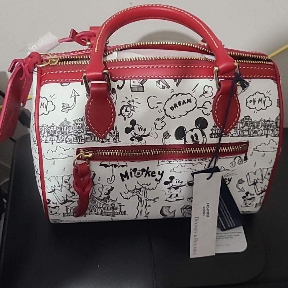 Disney Parks Dooney & Bourke Sketch Art Mickey Mouse Satchel Bag Purse - Picture 2 of 5
